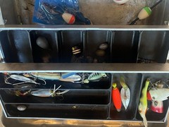 💙RARE My Buddy Fishing Metal Tackle Box INCLUDES HUGE LOT VTG LURES JIGS