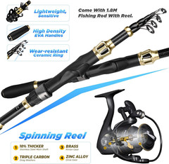 Fishing Backpack with Fishing Rod and Reel Combos Tackle Boxes, Waterproof Tackl
