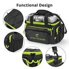 Fishing Tackle Bags – Saltwater or A：Green(without trays)-14.3*9*7.5 inches