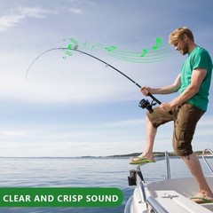 50 Pcs Fishing Rod Bells Clip-On Bite Alarm Dual Bell Alert Green Fishing Gear