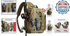 Urban Fishing Backpack – Adjustable Lightweight Sling Bag with Rod Holder