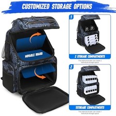 Fishing Backpack, 45L Large Cooler Fishing Tackle bag with Rod Holders & Rain Co