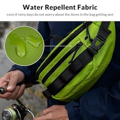 Fishing Waist Pack, Fishing Tackle Bag Waterproof Fanny Black Camo-REGULAR