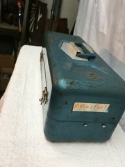 Old Pal Vintage Metal Fish Fishing Tackle Handle Box 19″ Litiz Pennsylvania USA