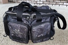 Realtree Aspect Fishing Tackle Bag Many Pockets Gray Camouflage 14”x10”x11” tall