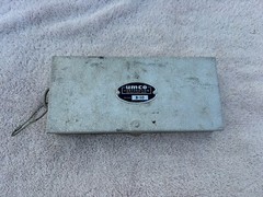 Vintage UMCO model B – 10 Aluminum Tackle box 9-1/4 x 4 1/4”