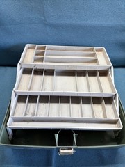 Vintage Plano 6300 Two Tone Green Three Tray