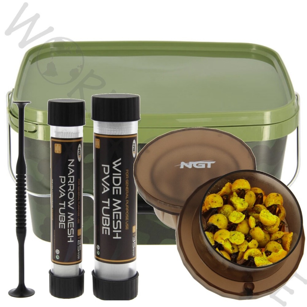 Boilie Grinder Krusha PVA Mesh and 5l Bucket Carp Fishing Bait Crusher