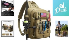 Versatile Fishing Backpack Tackle Bag – 2 Rod Holders, Water-Resistant Design