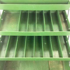 Vintage Old Pal Woodstream 1060 Fishing Tackle Box 3 Tray Green 12″