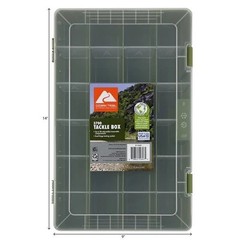 (2 pack) Ozark Trail Large Plastic Tray Fishing Tackle Box 3700, Green