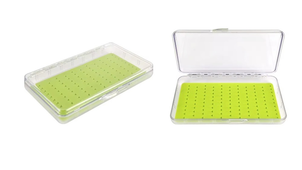 Super Slim Clear Transparent Plastic Box With Foam Insert Fly Fishing Boxes Case
