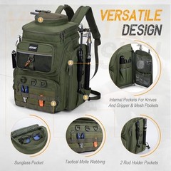 Fishing Backpack 900D Water-Resistant Tackle A2: Green (without Boxes)