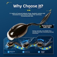 Tadpole Shape Floating Bait 8.5cm for Bass Trout Pike Crappie Topwater Action