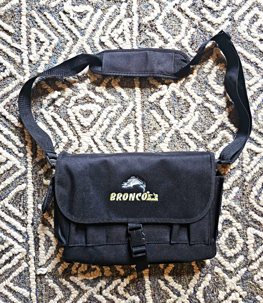 Bronco Black Nylon Shoulder Bag for Fishing Lures, 6 Pockets
