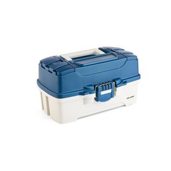 Plano Three-Tray Tackle Blue/White Rust-Proof Brass Latch Top-Access Tray Deep