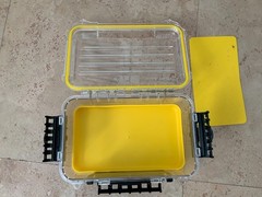 Plano 1460 Waterproof Utility Tackle Box Clear Yellow Case w Insert