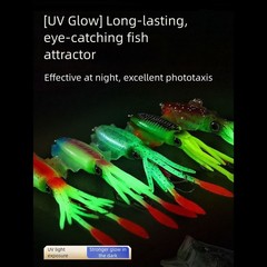 Fishing Lures Soft Squid Trap UV Luminous Jig 15cm 556g for Sea Bass Mackerel