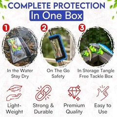 Waterproof Fishing Tackle Bag Kit with Lure Wraps & Hook Covers