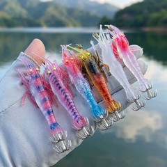 10cm UV Glow Squid Jig 10g Soft Shrimp Lure with 6 Color Options for Fishing