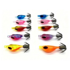 4cm Squid Lure UV Glow in Dark Wood Shrimp Design Lightweight 2g Saltwater Bait