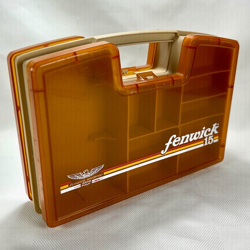 VTG Fenwick 15 Woodstream 26 Slot Double-Sided Fishing Tackle Box Orange/Tan