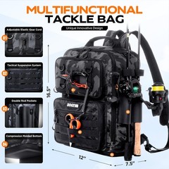Fishing Backpack with Tackle Boxes and Rod Holders, Fishing Bag with Fishing …