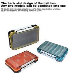 Double Sided Tackle Box Storage Box Plastic Fishing Lure Bait Organizer Case