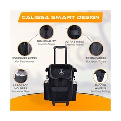 Calissa Offshore Rolling Fishing Tackle Box with Wheels, Waterproof Fishing B…