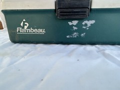 Vintage 1992 Flambeau Fishing Tackle Tackle Box Green/Gray Three Tray used