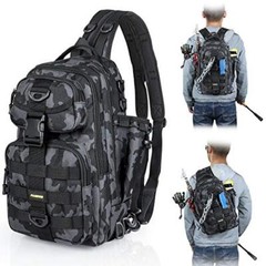 Fishing Tackle Backpack Storage Large(16.5*11.8*5.5inch)-black Camo