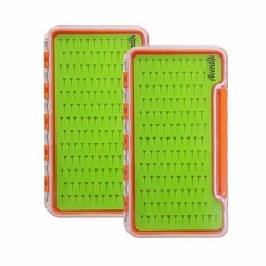 2 PCS Clear Waterproof Fly Fishing Box Super Slim Hook Storage Case 7.36×4.02