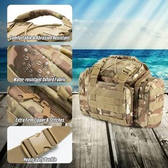 Heavy Duty Water-Resistant Fishing Tackle Bag Set with 60 Lures & Compartments