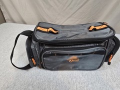 grey and black Okeechobee Fats Inland Series fishing tackle bag with orange…