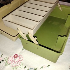 Vtg Plano Tackle Box 5410-Avacado Green. Great For Decor Or Intended Use.
