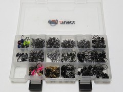 LARGE LOT OF MISC HOOK’S AND WIEGHT’S with RUNCL”BORN TO WIN” TACKLE BOX**