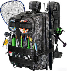 Lightweight Fishing Tackle Backpack Professional Water-Resistant All-In-One Rod