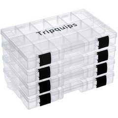 3600 Plastic Tackle Trays Storage Organizer Box Removable Dividers 2 Packs 4