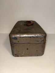 Vintage Union Steel Chest Watertite Metal Tackle Box Red Handle USA