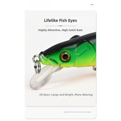 Abs Hard Bait Slow Sinking Minnow For Deep Water Fishing Hydrodynamic Design