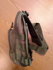 Trout Unlimited Fishing Sling Chest Pack Bag Green Nylon Canvas with Strap