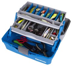 Medium Portable Tackle Box – 2-Tray Fishing Lure Organizer with 15 Compartments,