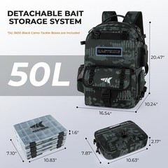 Versatile Fishing Gear Storage Backpack with Breathable Padding and Stylish Camo
