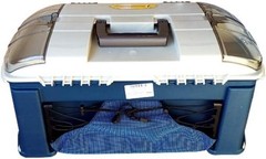 Portable Fishing Tackle Storage Box with Three Stowaway Utility Compartments