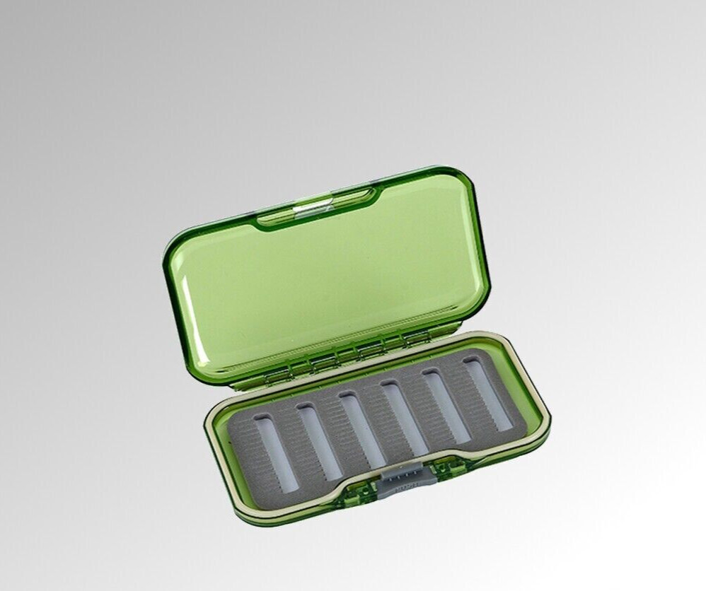 Fly Box Waterproof Small Slit Foam Green (HB72A)