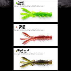 Soft Plastic Lures Reflective Glitter Finish Ribbed Body Creates Swim Action