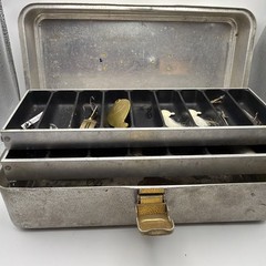 Vintage UMCO 102A Aluminum Tackle Box Full of Fishing Tackle