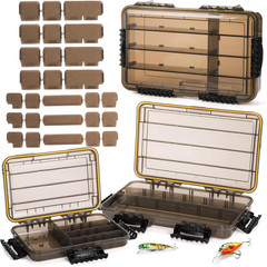 3 Pack Fishing Tackle Boxes, 3600 3700 Tray Storage Box, Waterproof Plastic Cont