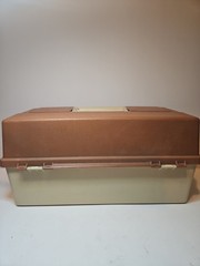 Vintage Plano 3 Tray Fishing Tackle Box 6303 Brown and Tan