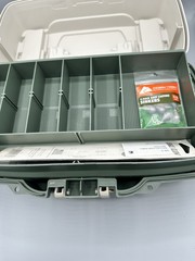 NEW Plano One Tray Tackle Box W/ 2 Top Access Storage Compartments Grey